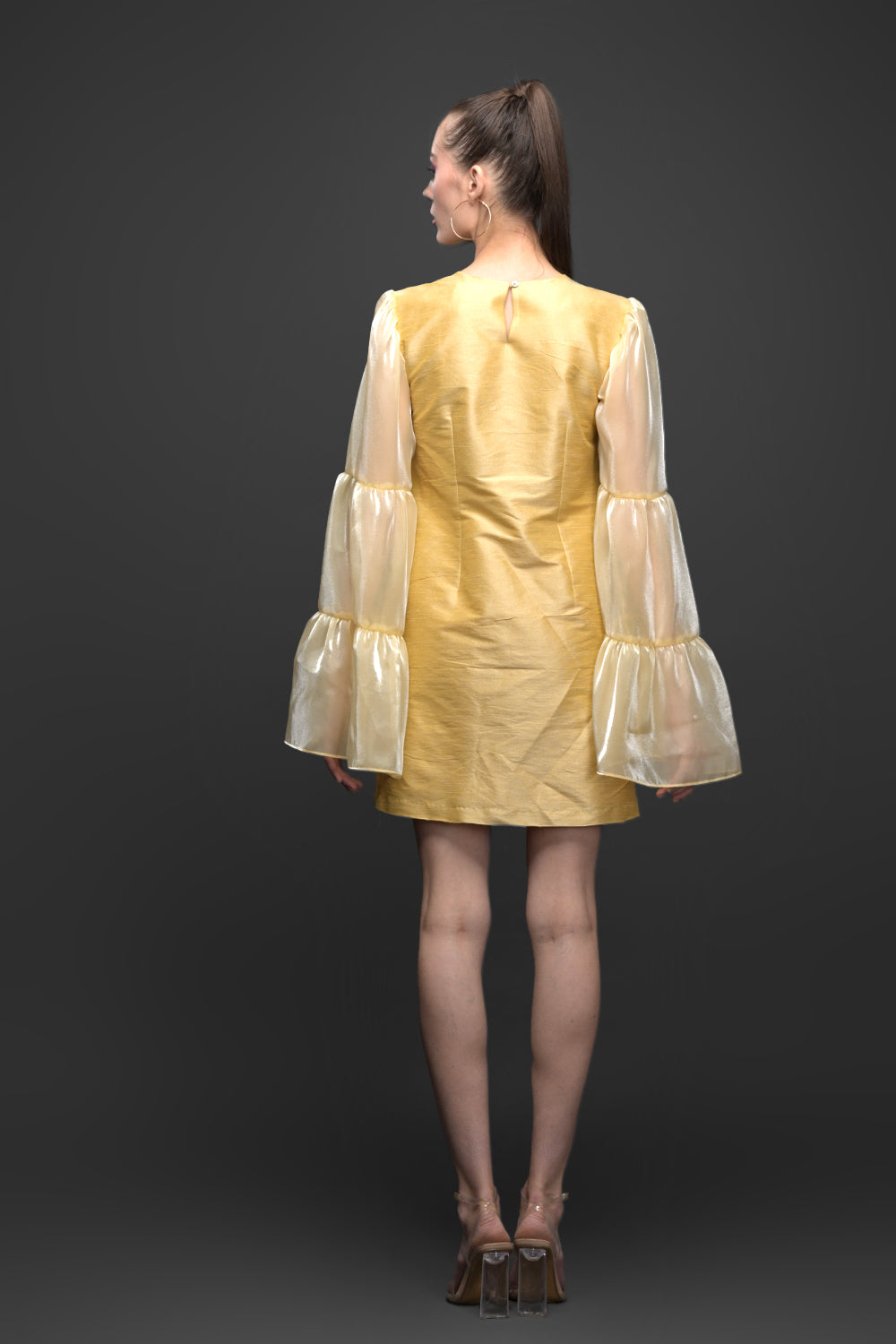 Golden Touch Bell Sleeve Dress