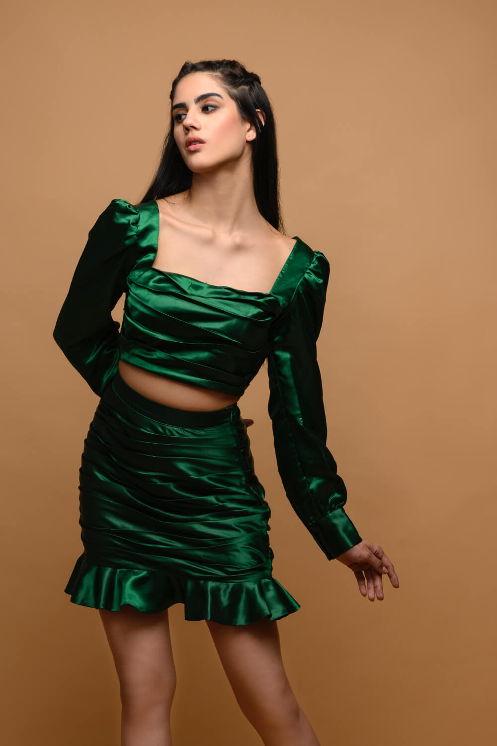 Forest Flair Satin Top