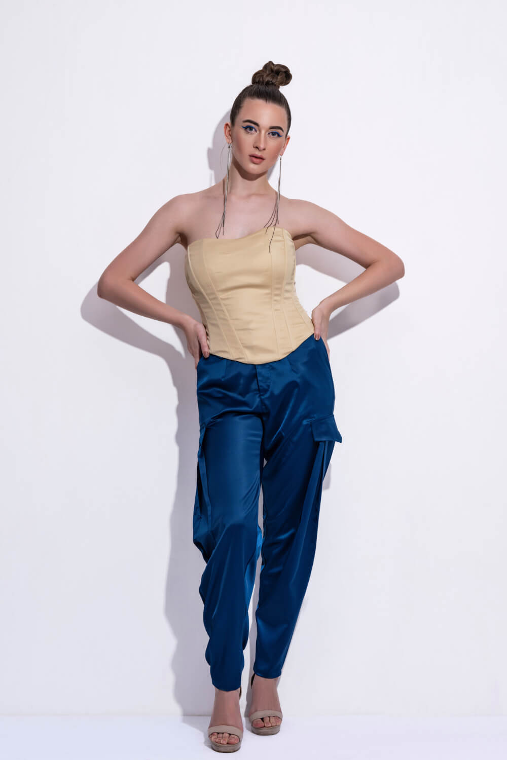 Blue Satin Trouser