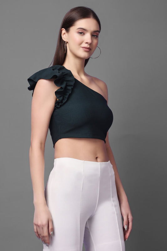 Merrill One shoulder crop top