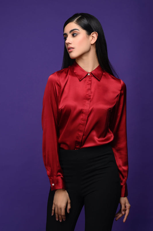 Red Royalty Satin Shirt